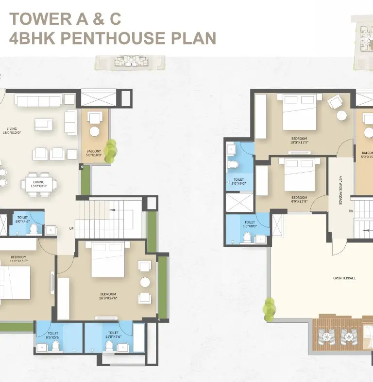 DARSHANAM SPINEL STONE - 4BHK PENTHOUSE PLAN - TOWER A & C