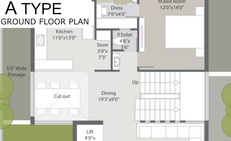 Darshanam Celestial A Type Ground Floor Plan