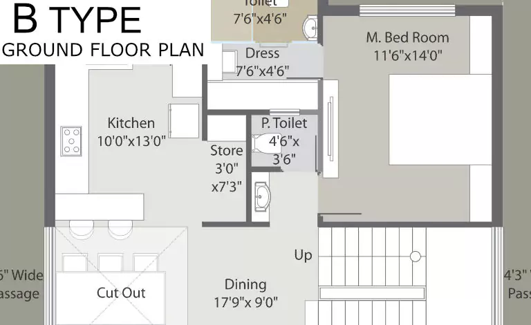 Darshanam Celestial B Type Ground Floor Plan
