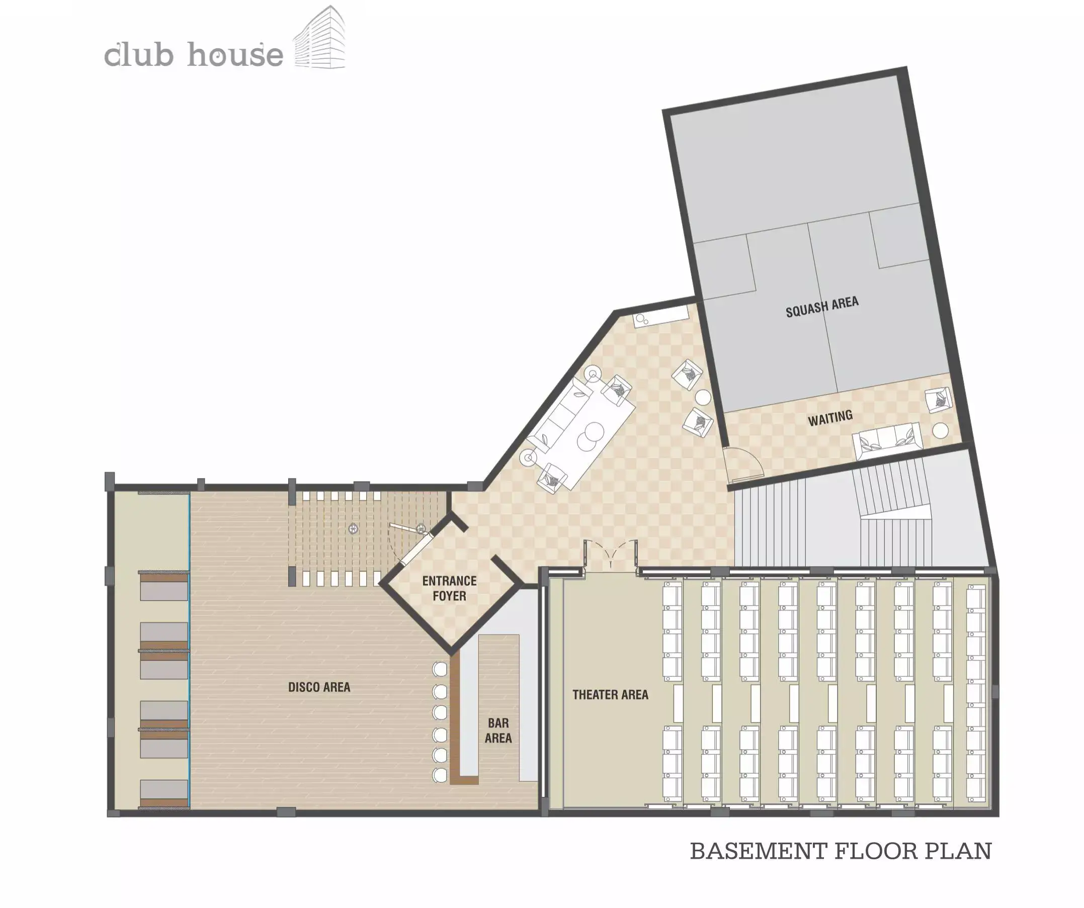 Darshanam Clublife Flats - club House - Basement Floor Plan