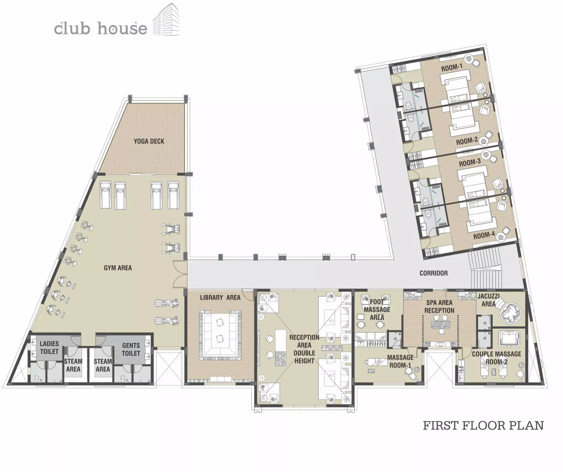 Darshanam Clublife Flats - club House - First Floor Plan