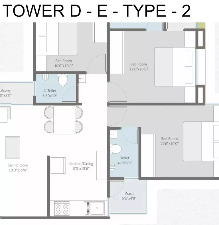 DARSHANAM CREST - TOWER D - E - TYPE - 2