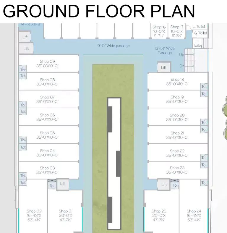 Darshanam Galleria - Ground Floor Plan
