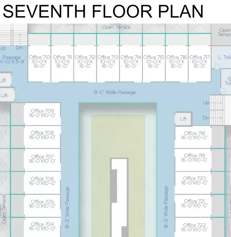 Darshanam Galleria - Seventh Floor Plan