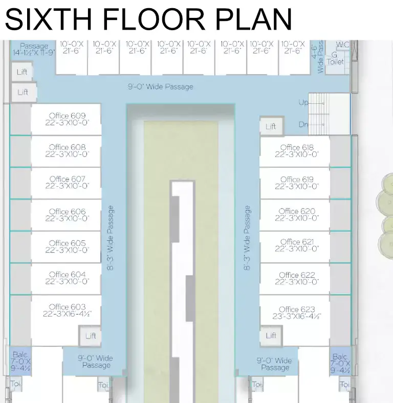 Darshanam Galleria - Sixth Floor Plan