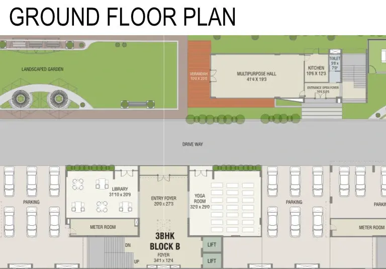 DARSHANAM GRAND - GROUND FLOOR PLAN