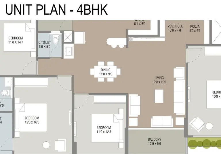 DARSHANAM GRAND - UNIT PLAN - 4BHK