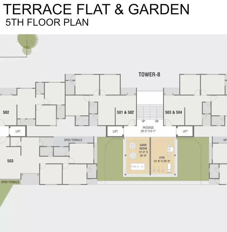 DARSHANAM HYDE PARK - 5TH FLOOR PLAN TERRACE FLAT & GARDEN