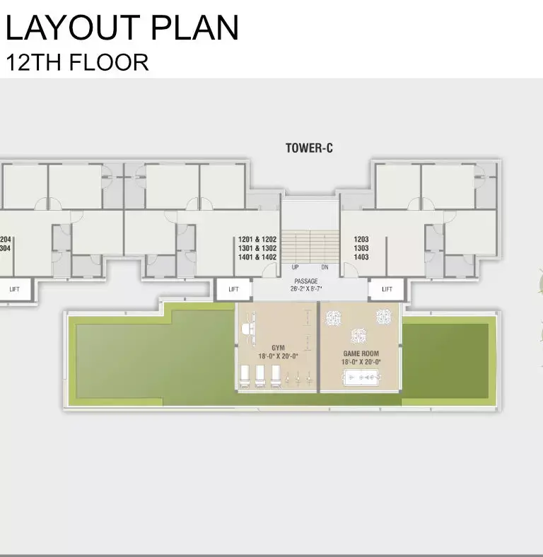 DARSHANAM HYDE PARK - LAYOUT PLAN 12TH FLOOR