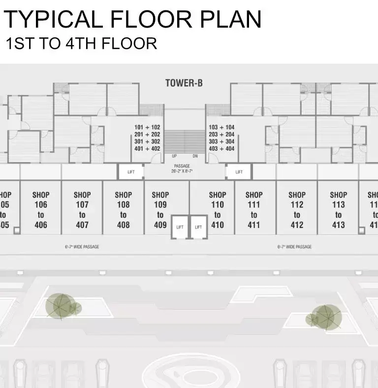 DARSHANAM HYDE PARK - TYPICAL FLOOR PLAN 1TH TO 4TH FLOOR