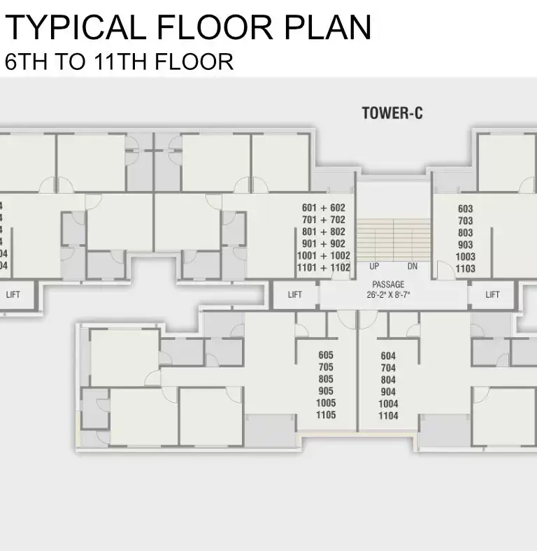 DARSHANAM HYDE PARK - TYPECAL FLOOR PLAN 6TH TO 11TH FLOOR