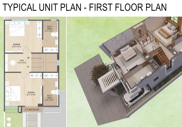 DARSHANAM KALRAV - TYPICAL UNIT PLAN FIRST FLOOR