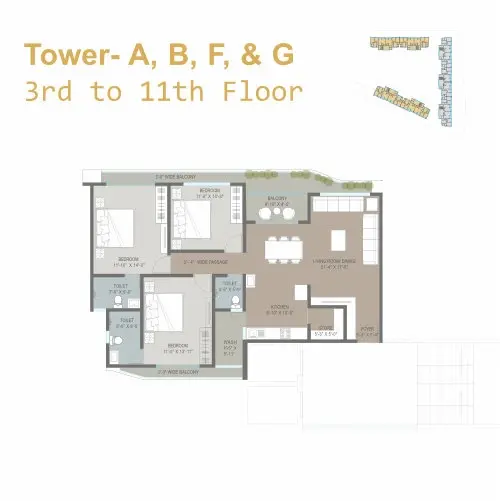 Darshanam King Square - Tower - A, B, F, & G - 3rd to 11th Floor