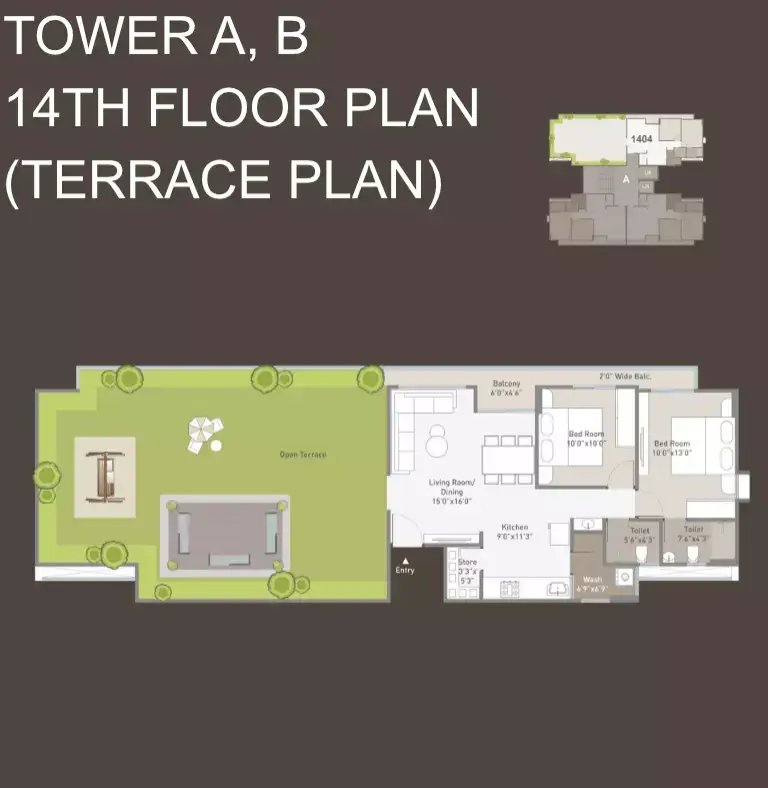 DARSHANAM PROSPERA - TOWER A, B - 14TH FLOOR PLAN