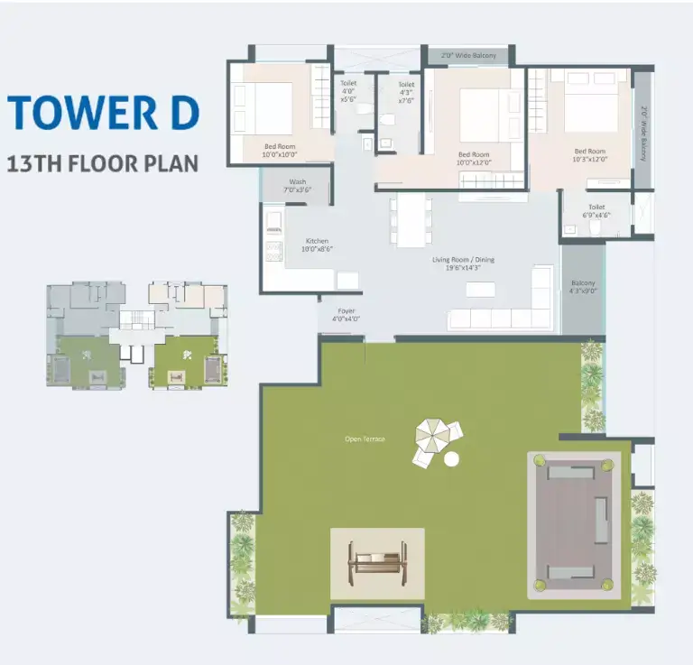 DARSHANAM SKYDECK - TOWER D - 13TH FLOOR PLAN