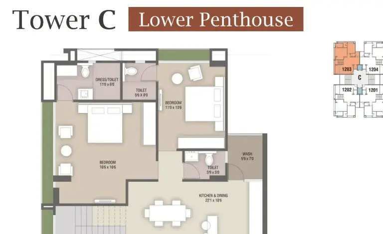 Darshanam Splendora-III - Tower C Lower Penthouse