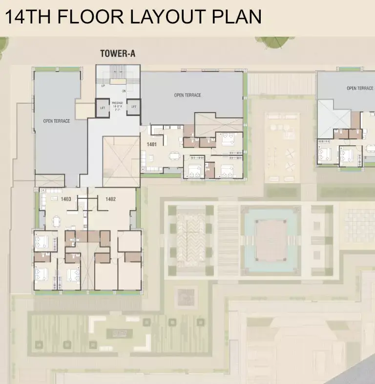 DARSHANAM TWIN TOWER - 14TH FLOOR LAYOUT PLAN