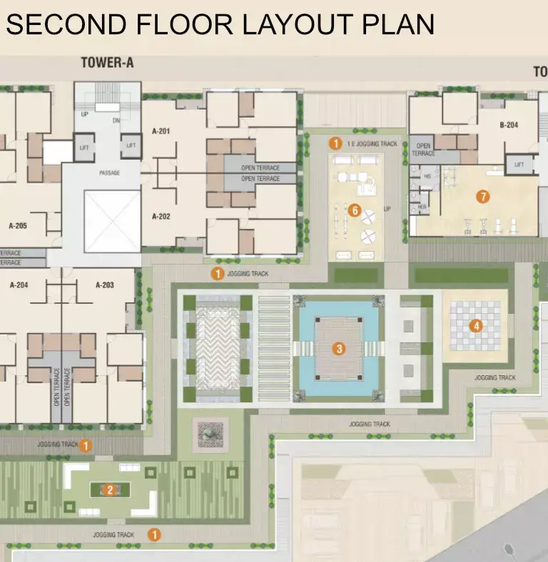 DARSHANAM TWIN TOWER - SECOND FLOOR LAYOUT PLAN